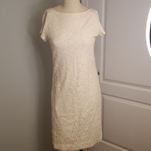 White Lace Stretch Dress Ralph Lauren NWT - Picture 2 of 10
